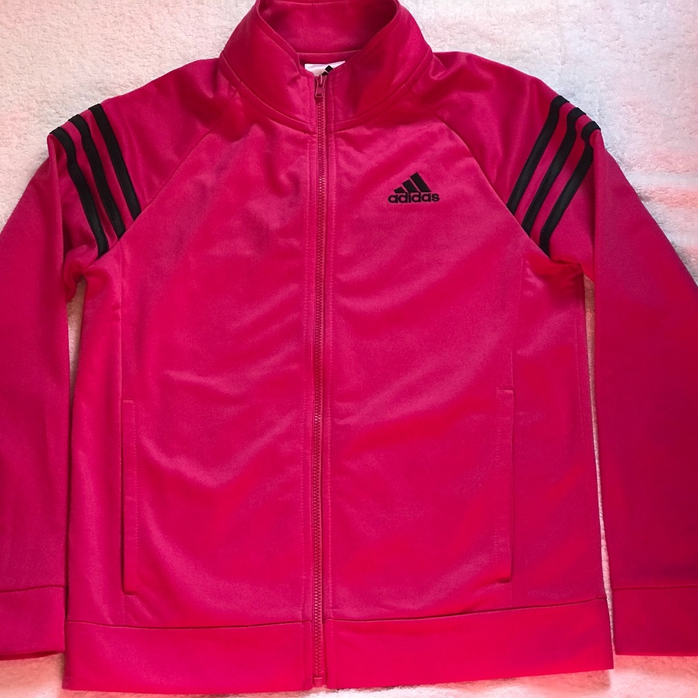 ADIDAS Original Women Pink Black Stripes Jacket